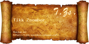 Tikk Zsombor névjegykártya